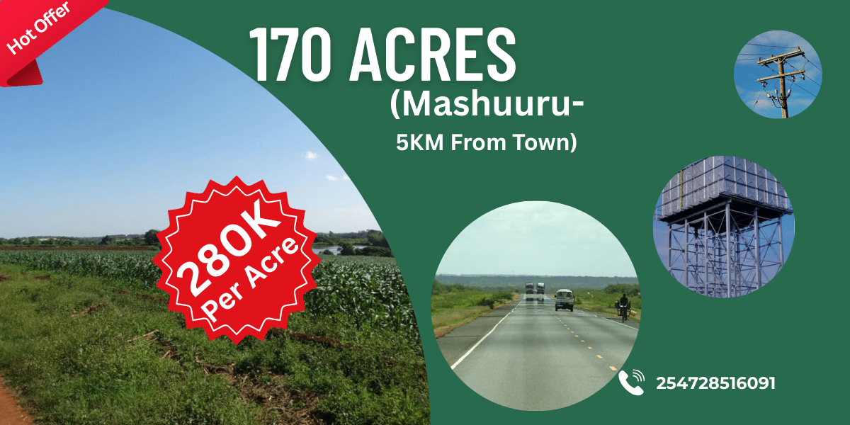 170 Acres in Mashuuru, Kajiado @280k per Acre
